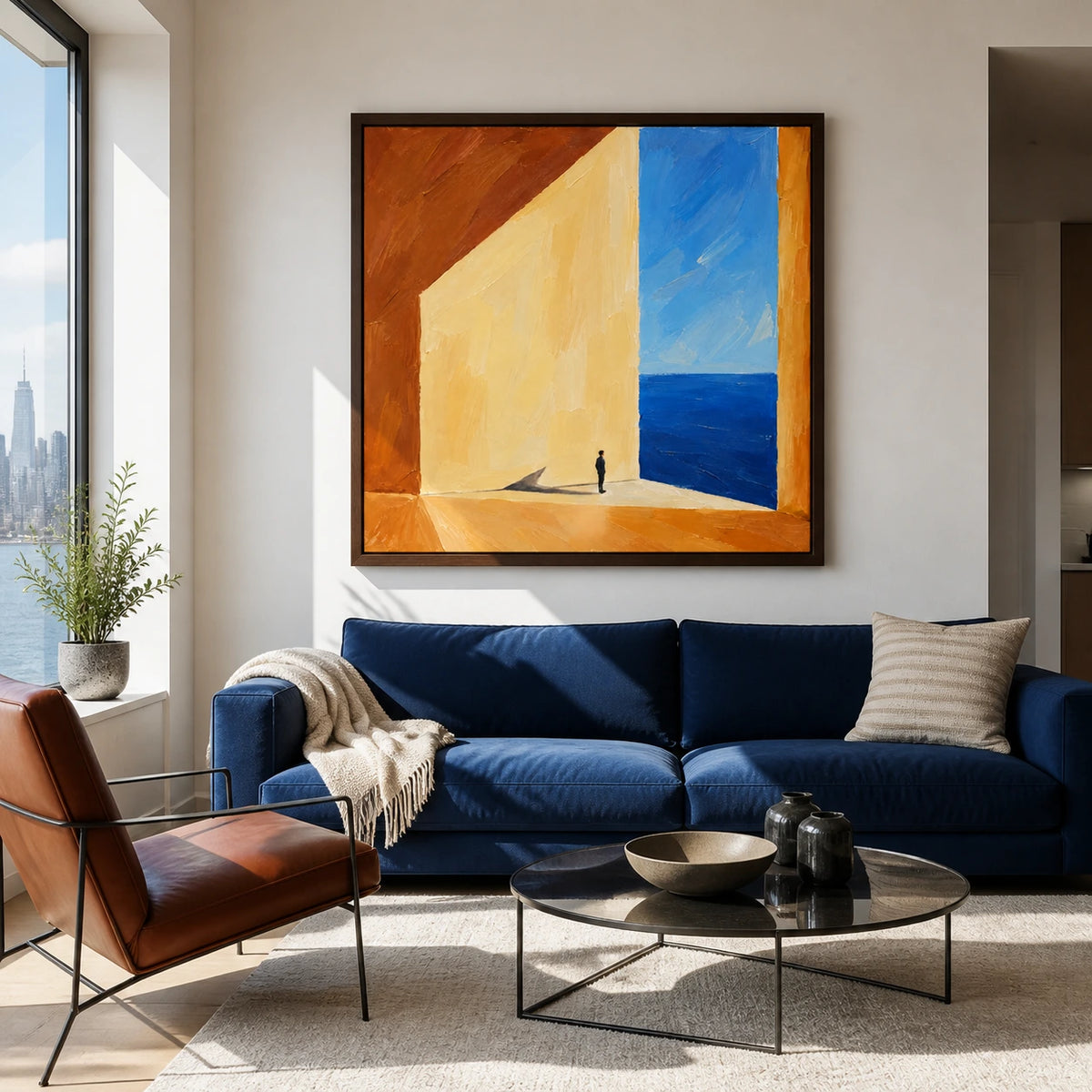 sunlit threshold displayed in a living room