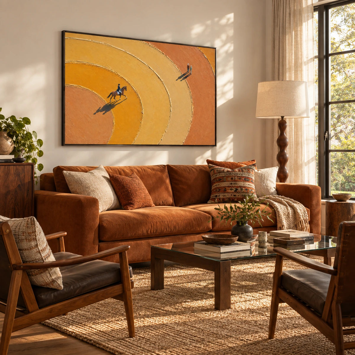 golden arc ride displayed in a family living room