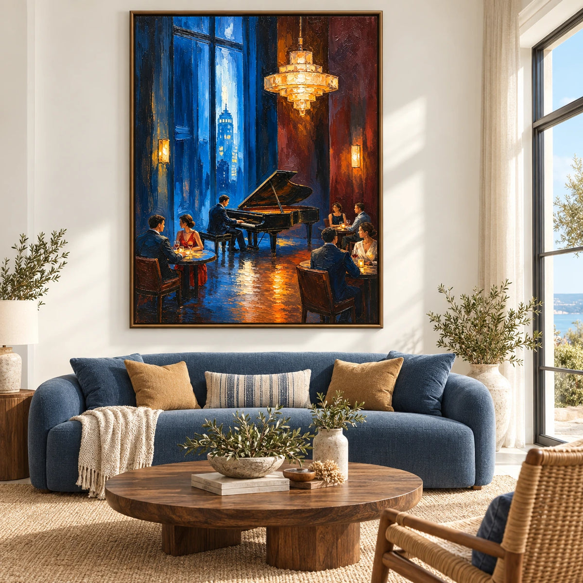midnight piano lounge displayed in a living room