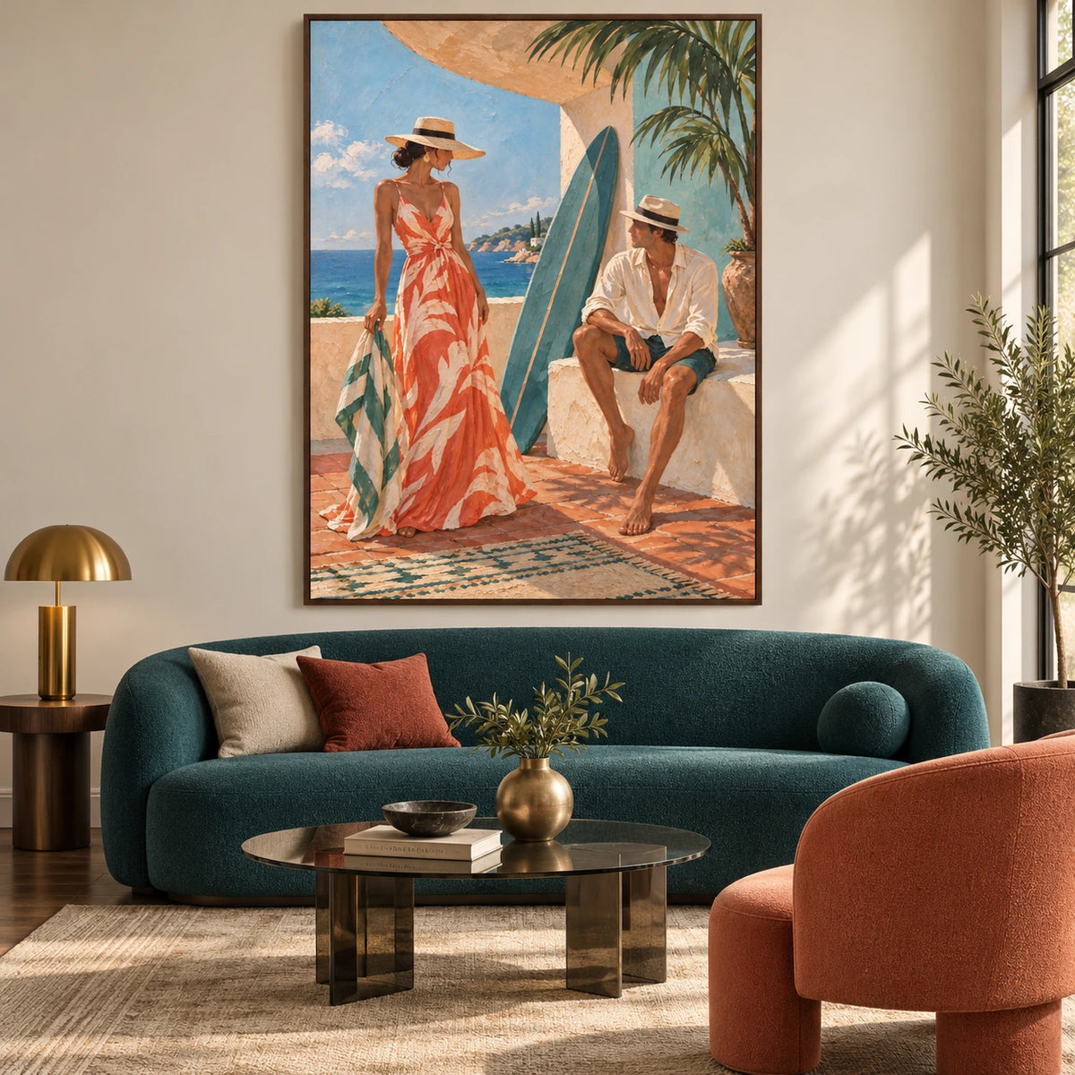 coastal afternoon displayed in a living room