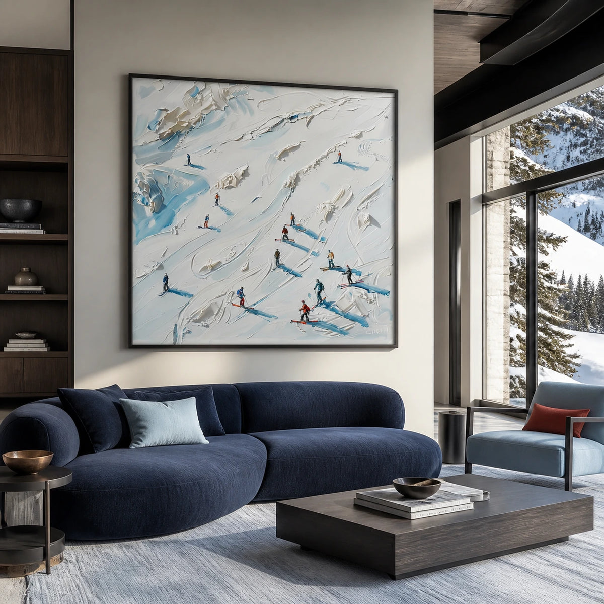 alpine crossings displayed in a living room