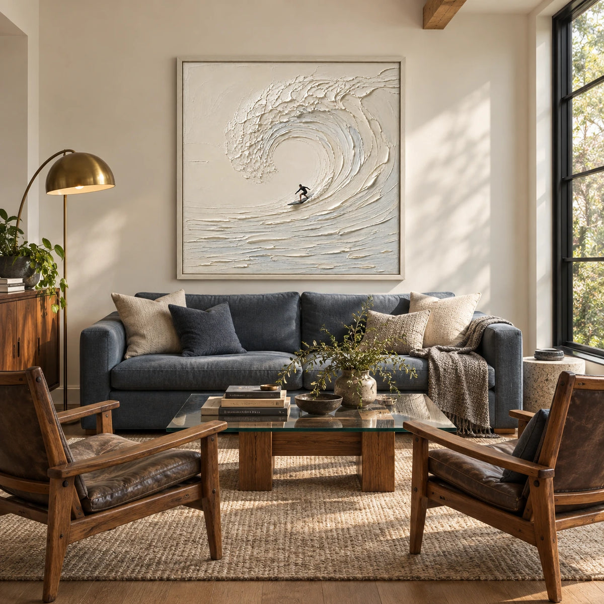 into the curl displayed in a family living room