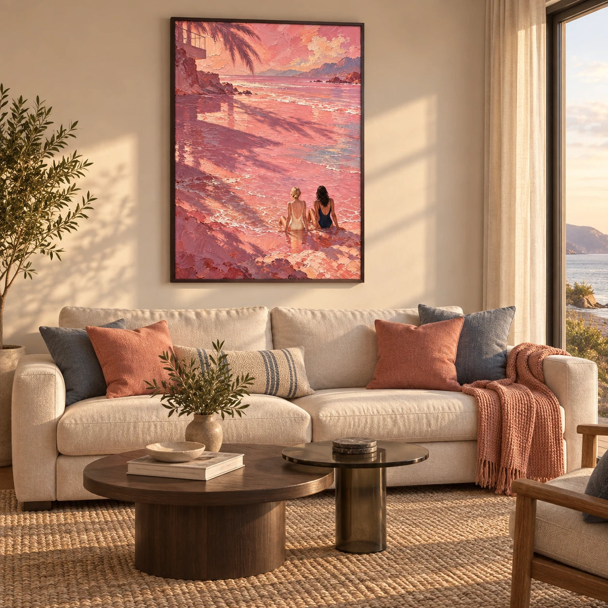 rosewater shore displayed in a apartment living room