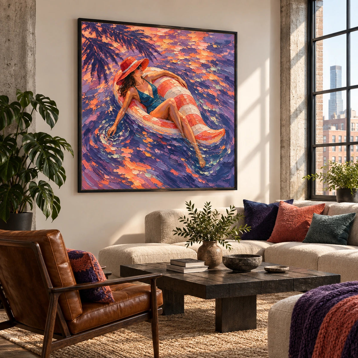 sunlit drift displayed in a loft living room