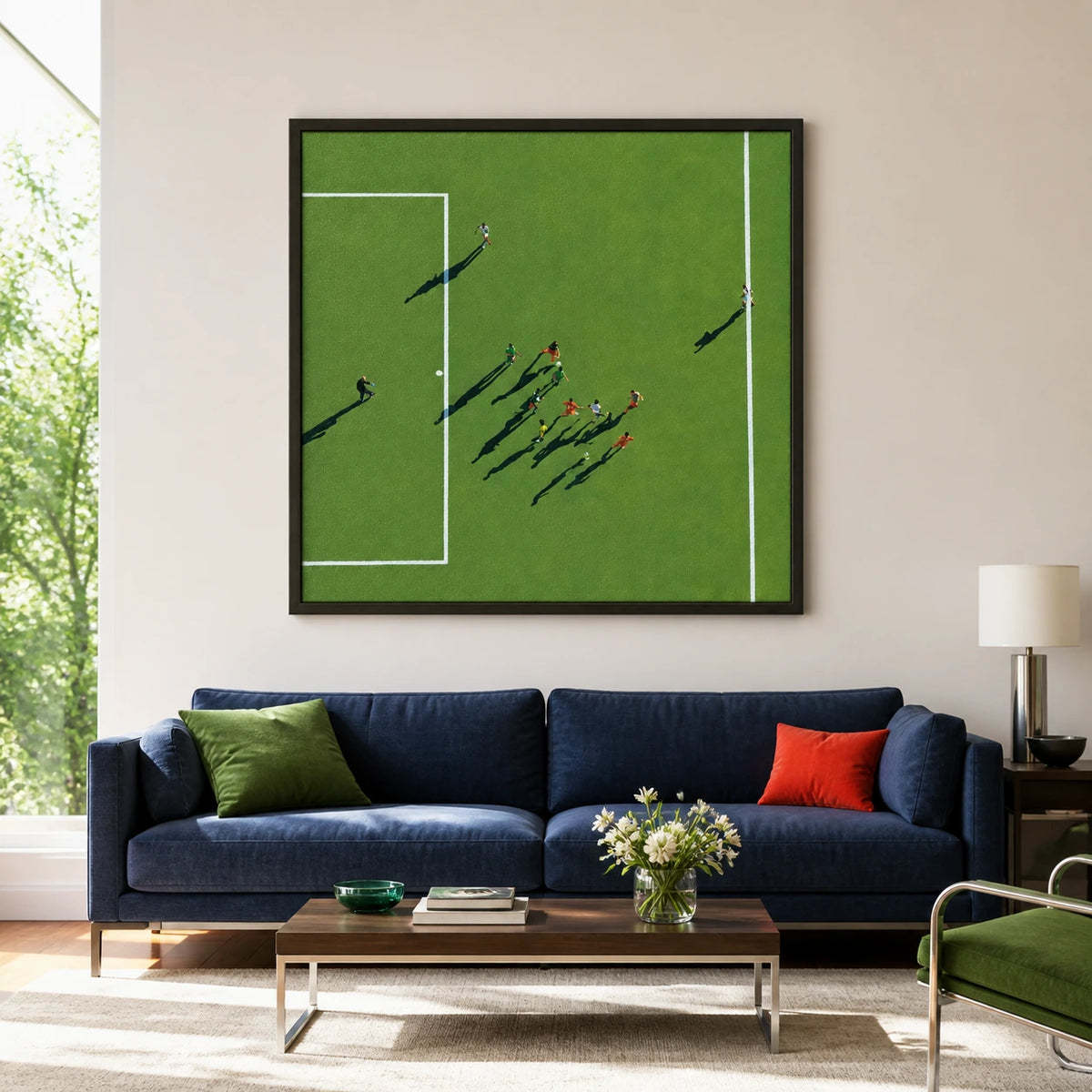 midfield shadows displayed in a living room