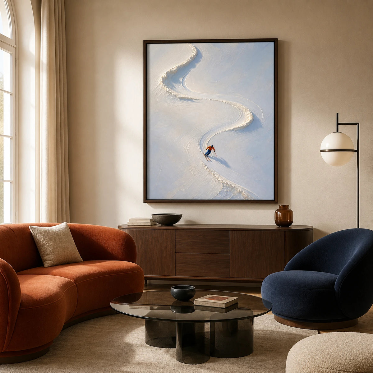 carving the quiet displayed in a living room