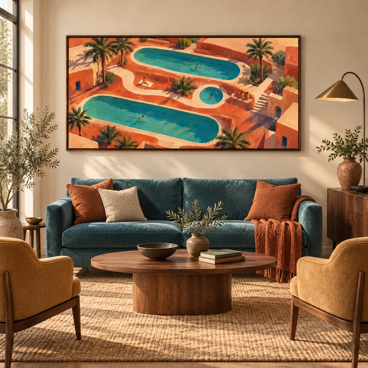 terracotta pool retreat displayed in a living room
