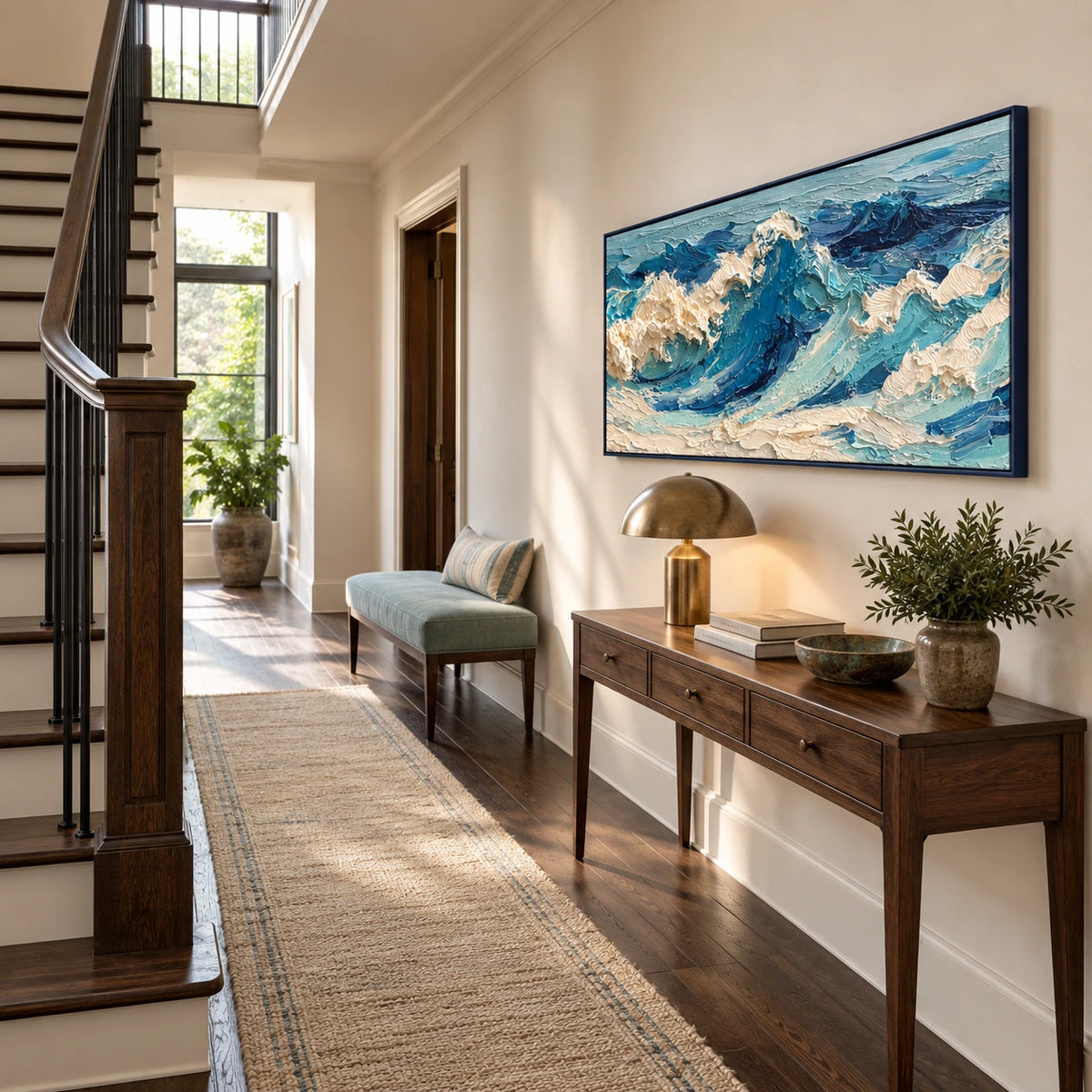 blue surge displayed in a entry hall