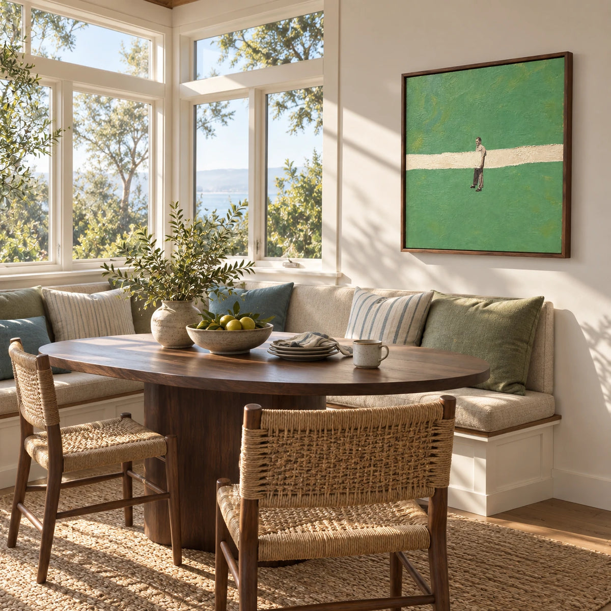 crossing the green displayed in a breakfast nook