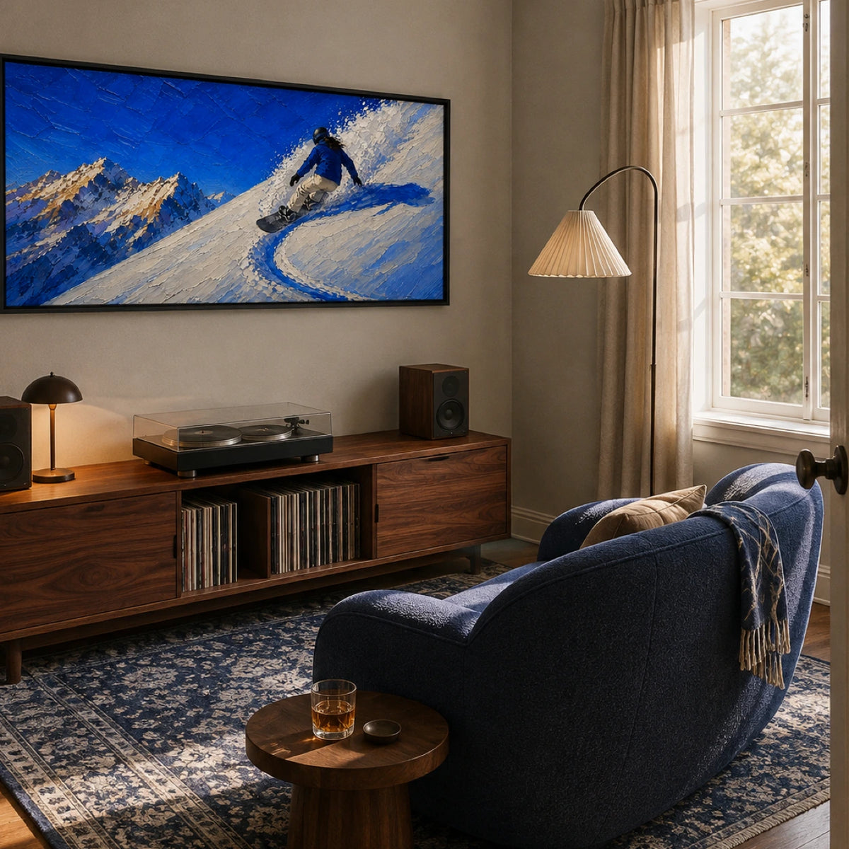 blue ridge descent displayed in a music room