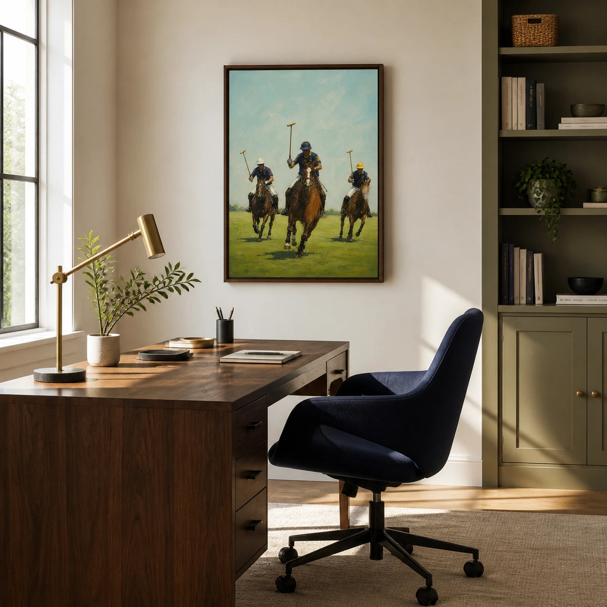 field in full swing displayed in a home office