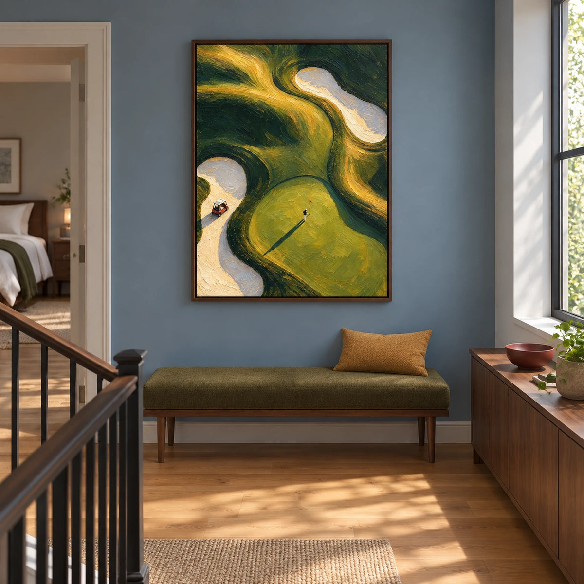 fairway drift displayed in a stair landing