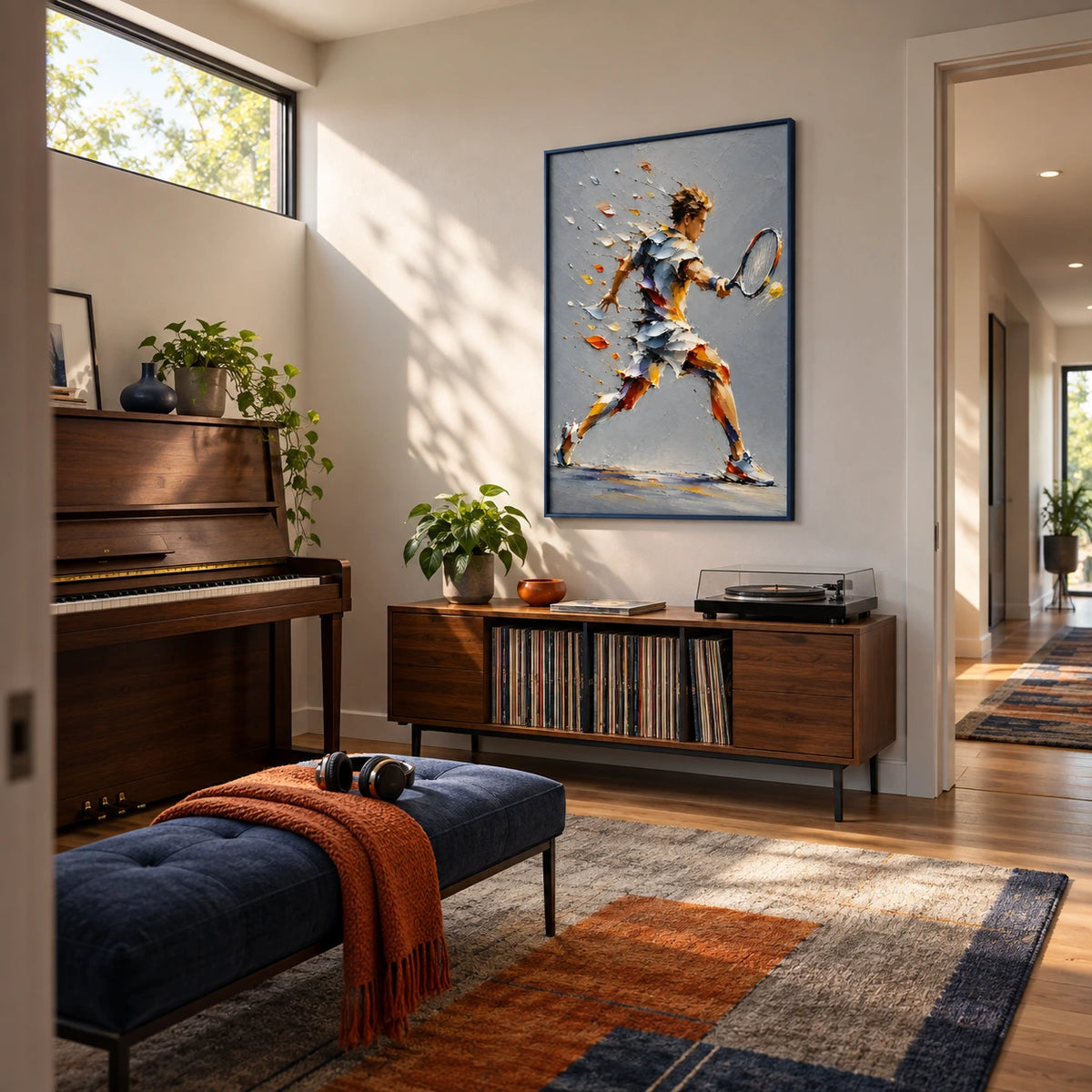 rally in motion displayed in a music room
