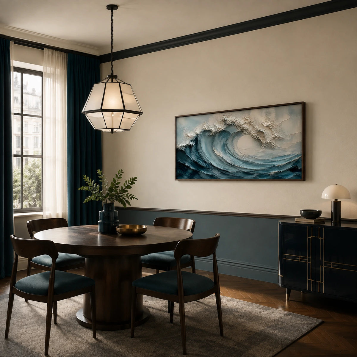 tidal arc displayed in a reading corner