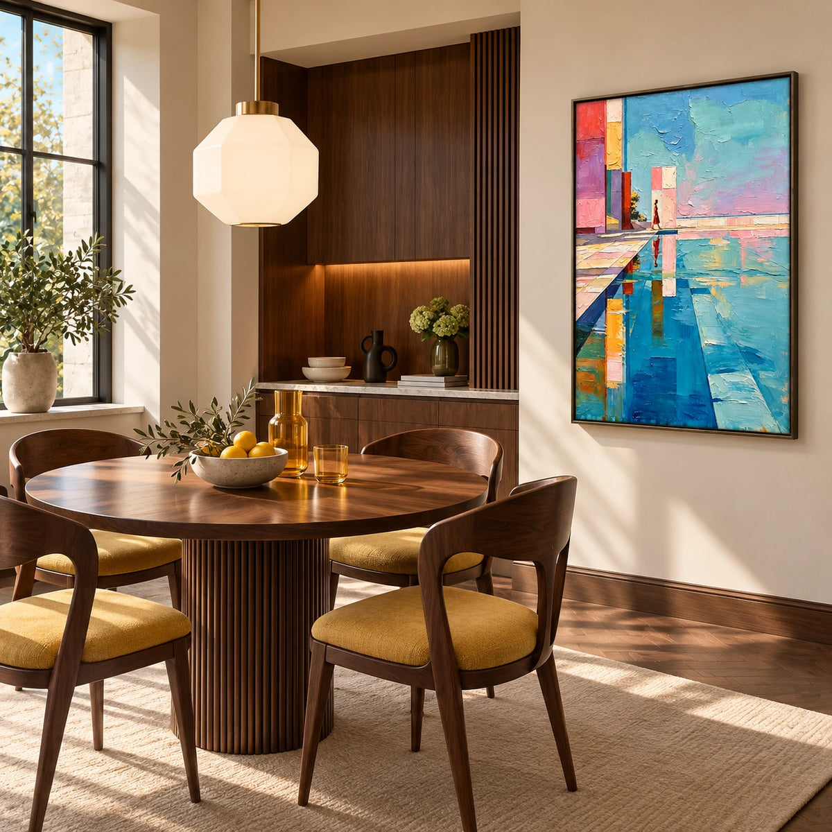 quiet poolside passage displayed in a dining room