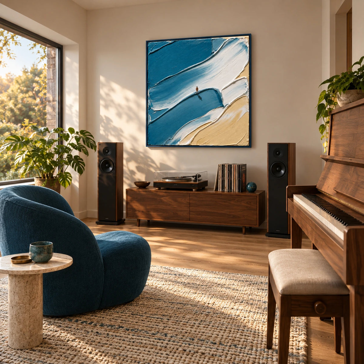 bluewater wanderer displayed in a home music room