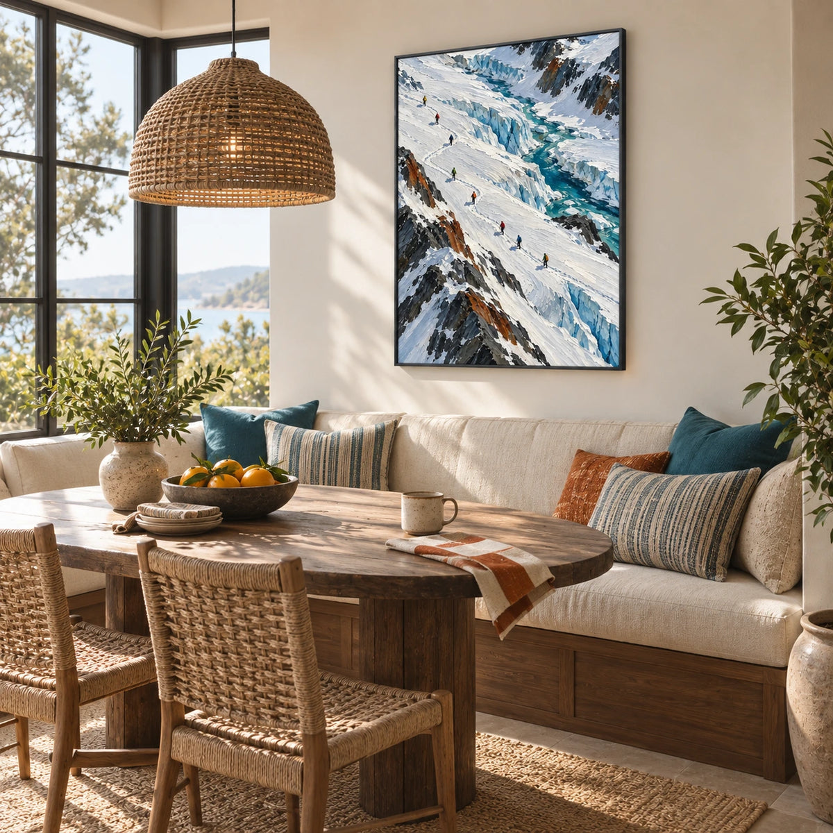 glacier passage displayed in a breakfast nook