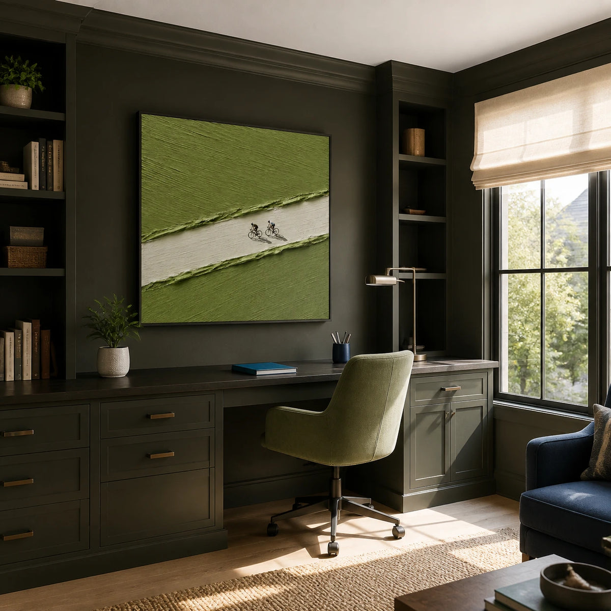 greenway riders displayed in a home office