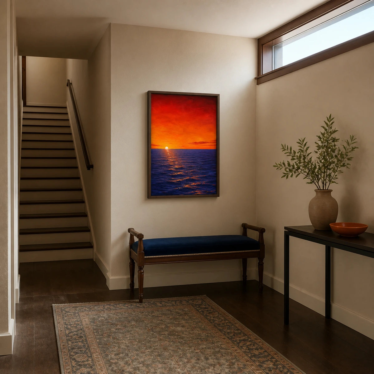 ember horizon displayed in a entry stair hall
