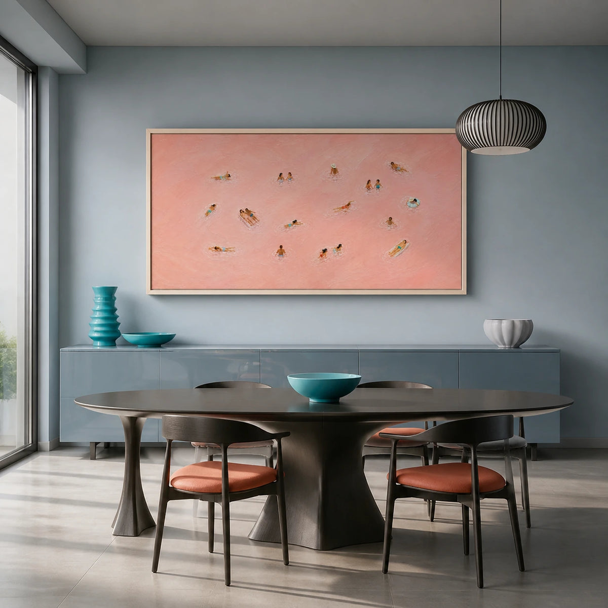 rosewater drift displayed in a dining space