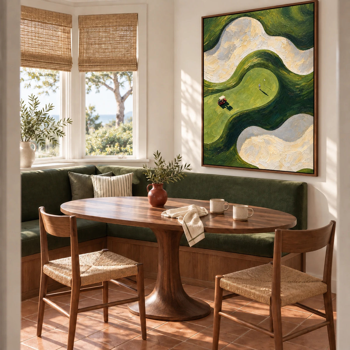 fairway in motion displayed in a breakfast nook