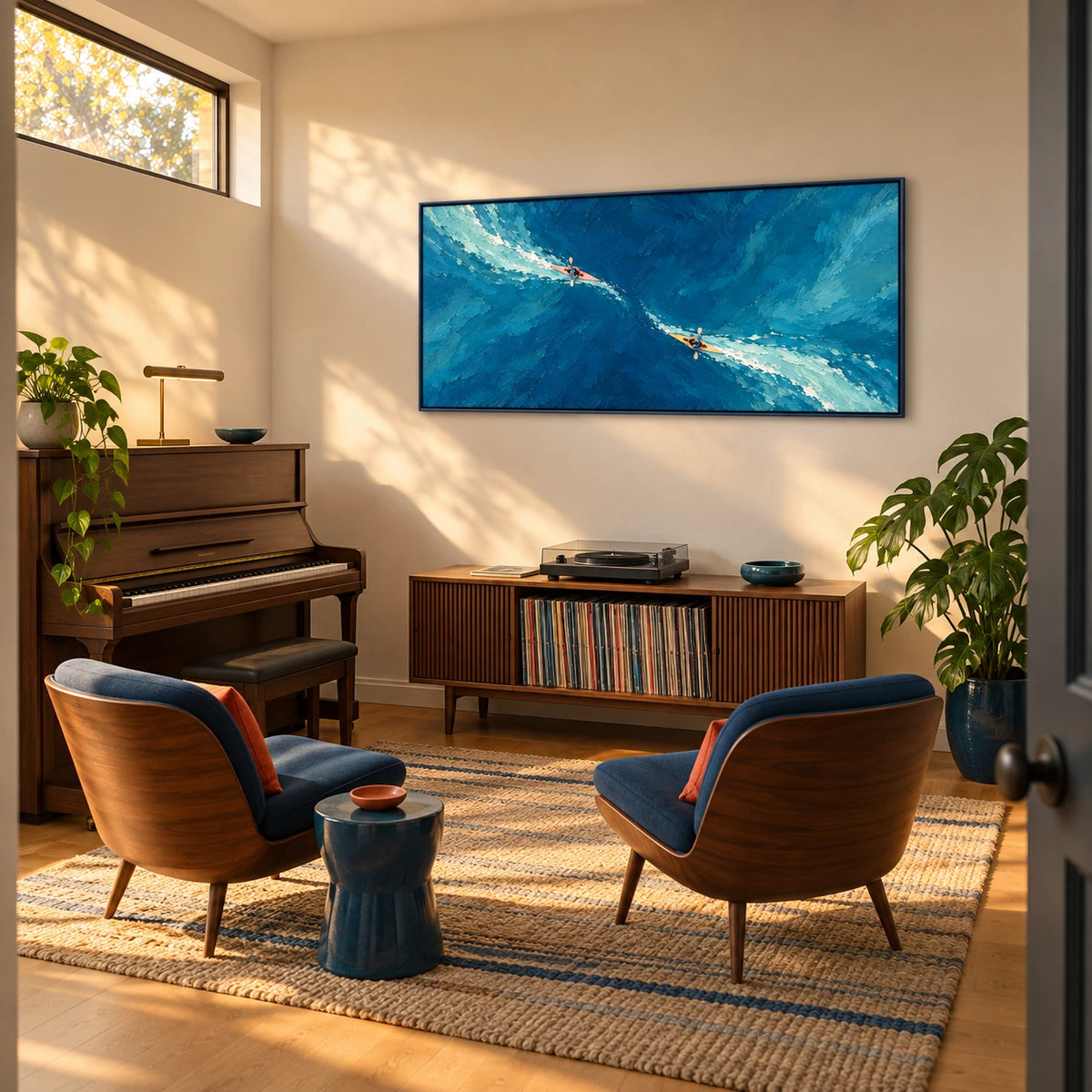 kayak current displayed in a home music room