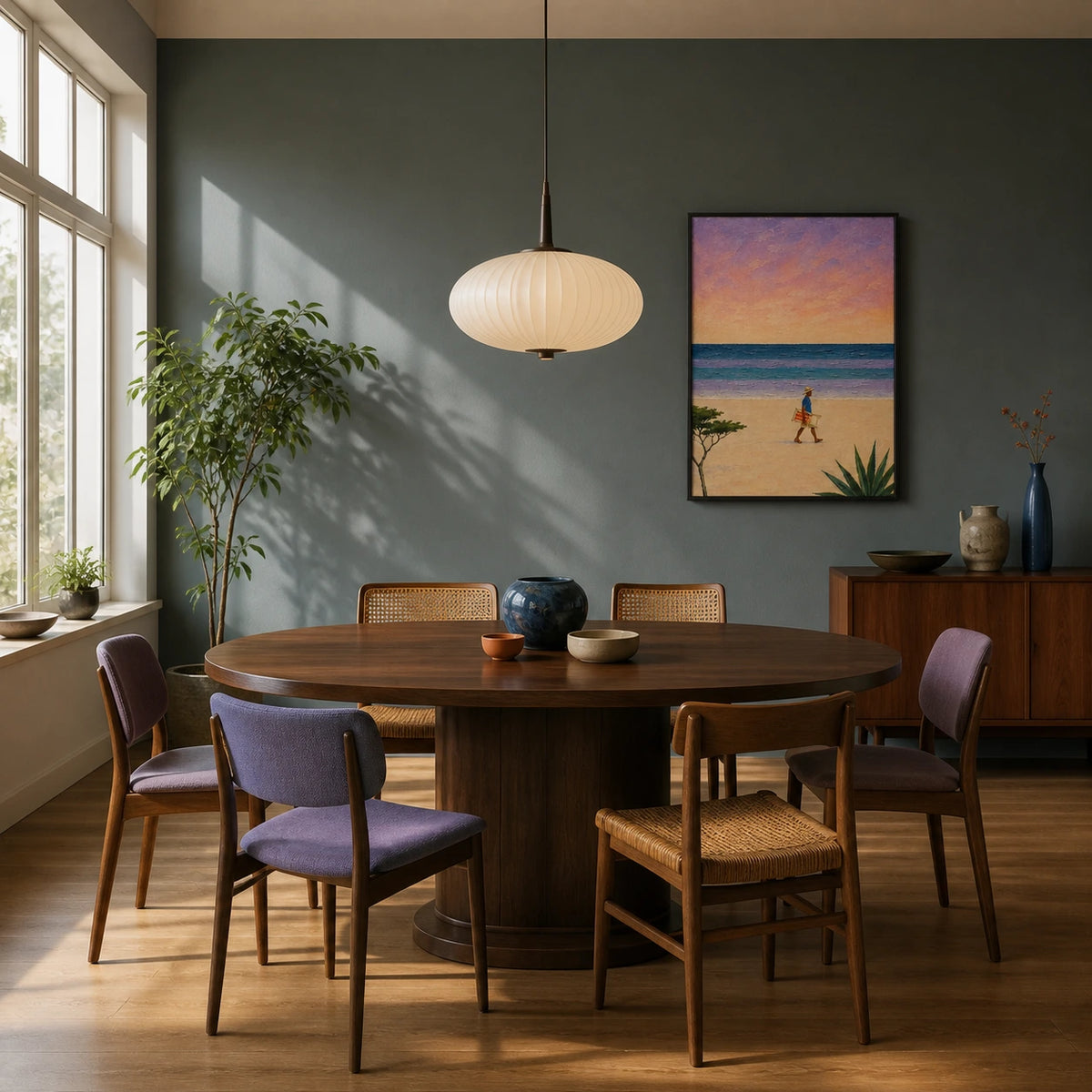 beach chair walk displayed in a dining space