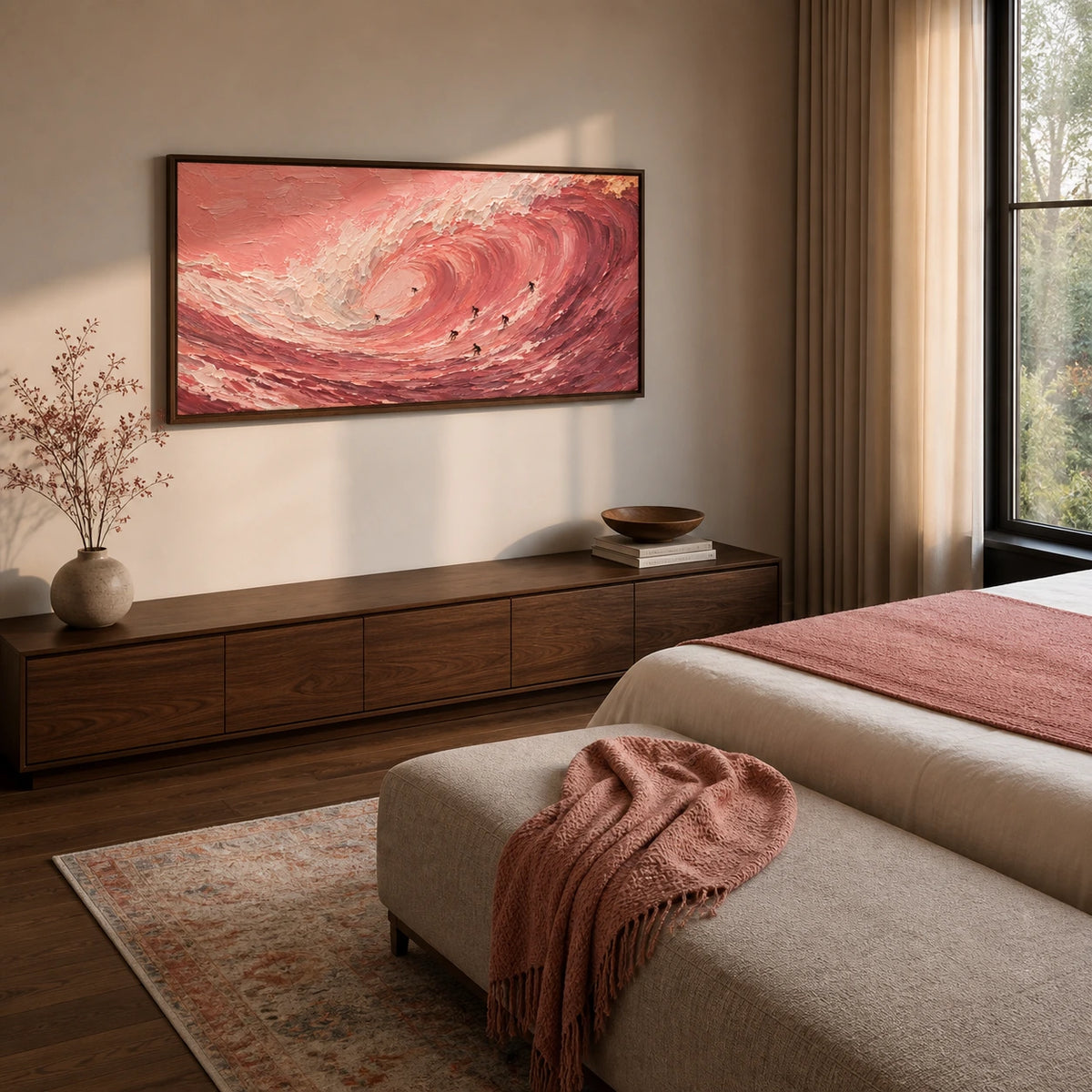 rosewater break displayed in a bedroom sitting area