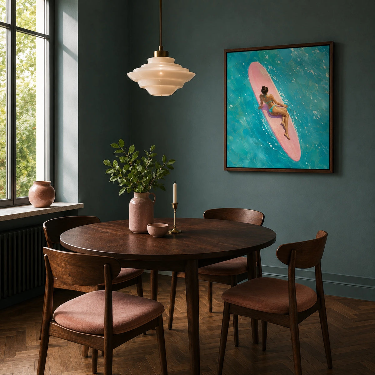 pink board daydream displayed in a dining space