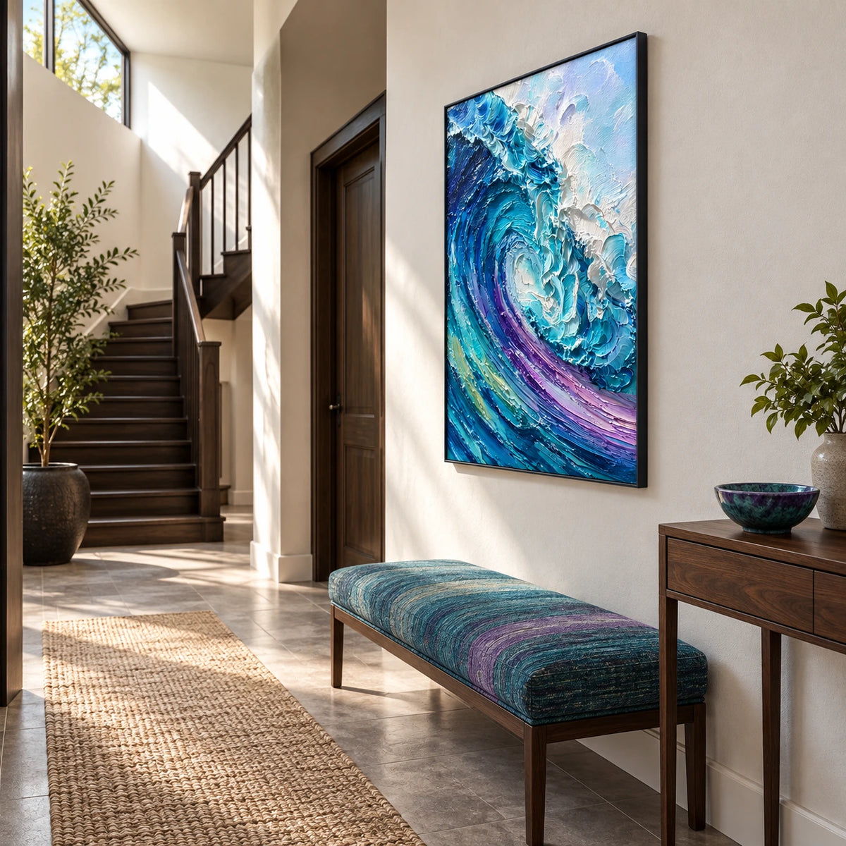 tidal light displayed in a entry hall