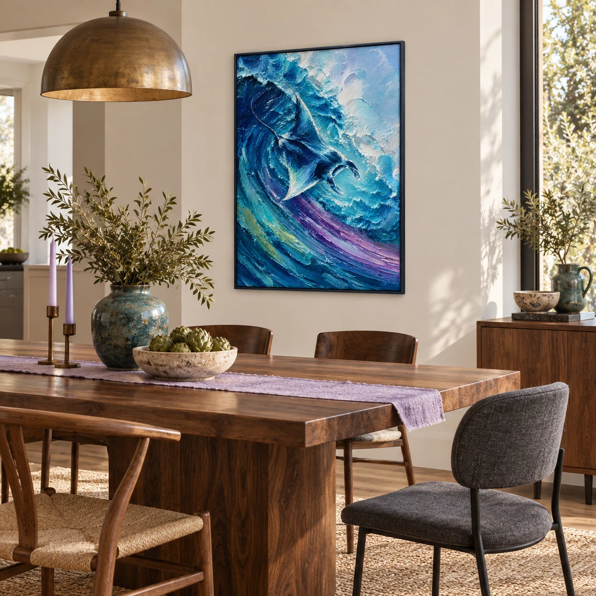 loading tide displayed in a dining space