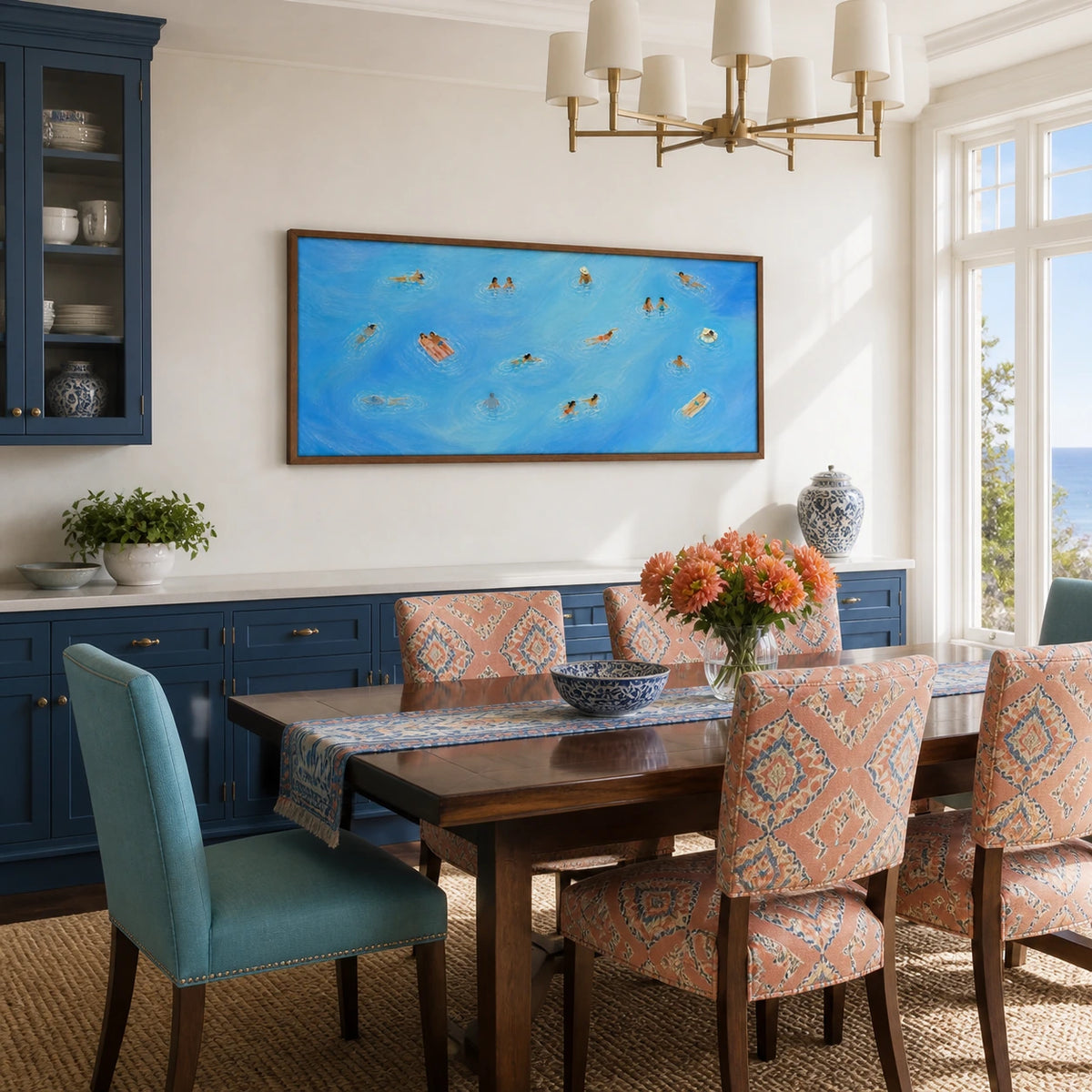 blue hours afloat displayed in a dining space