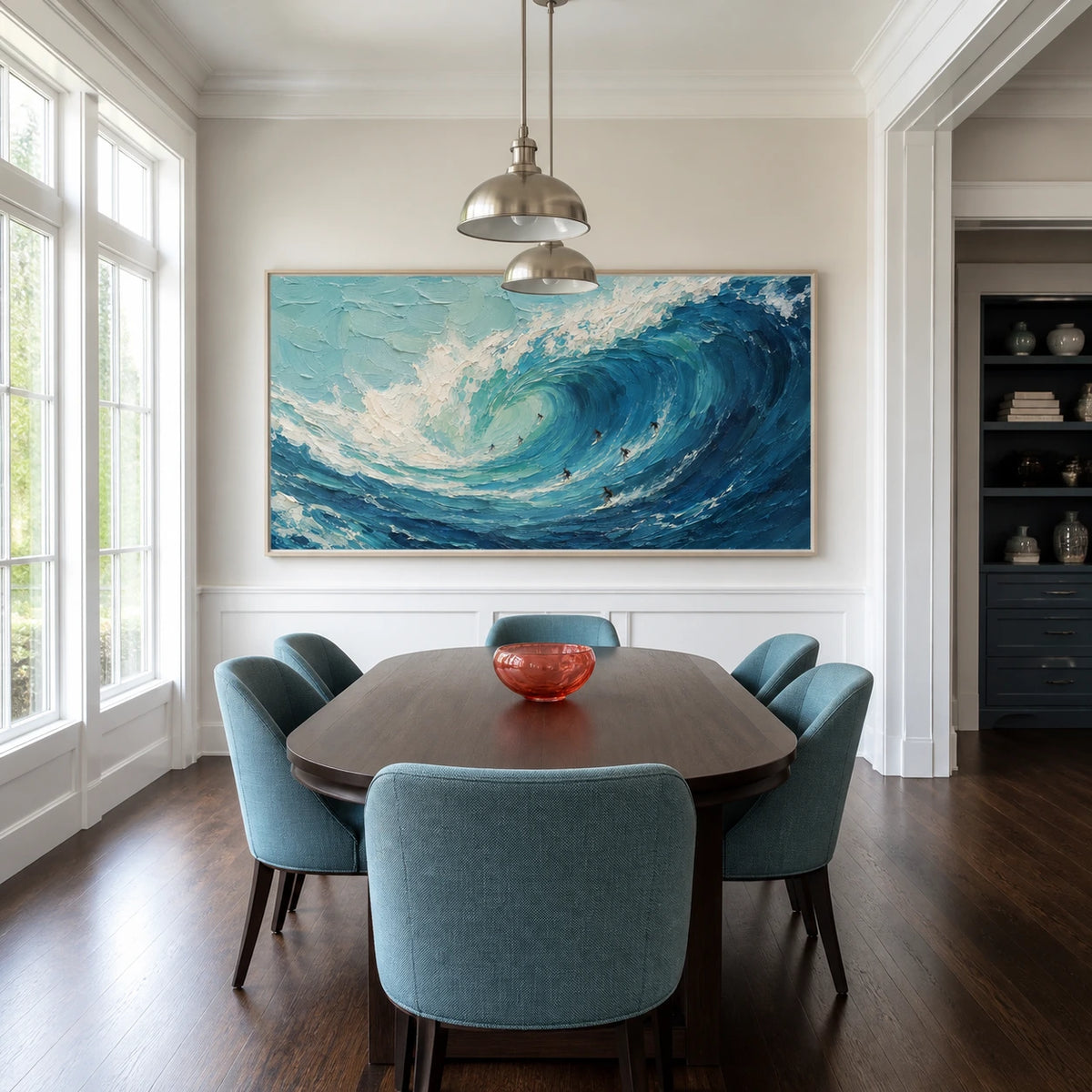 chasing the break displayed in a dining space