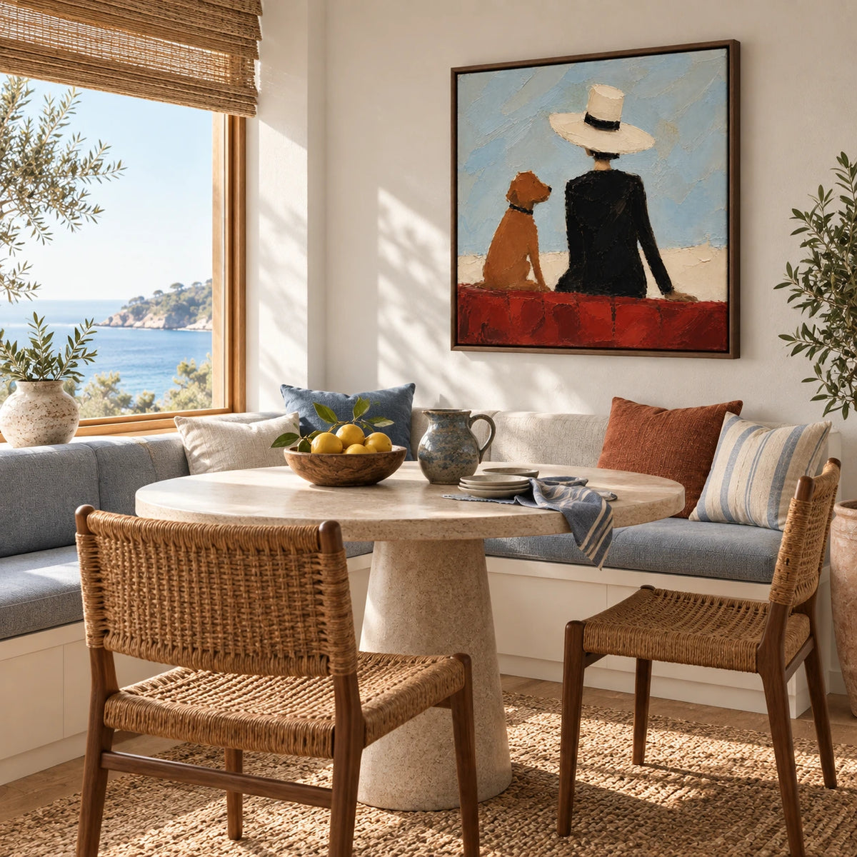 coastal companion displayed in a breakfast nook