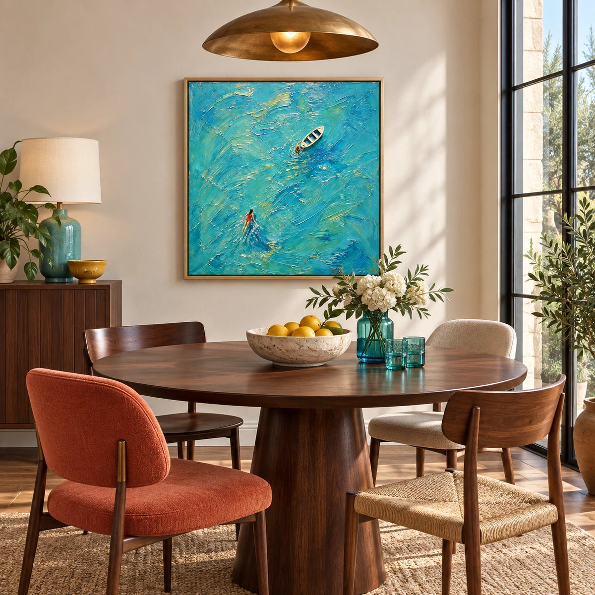 ocean wanderer displayed in a dining space