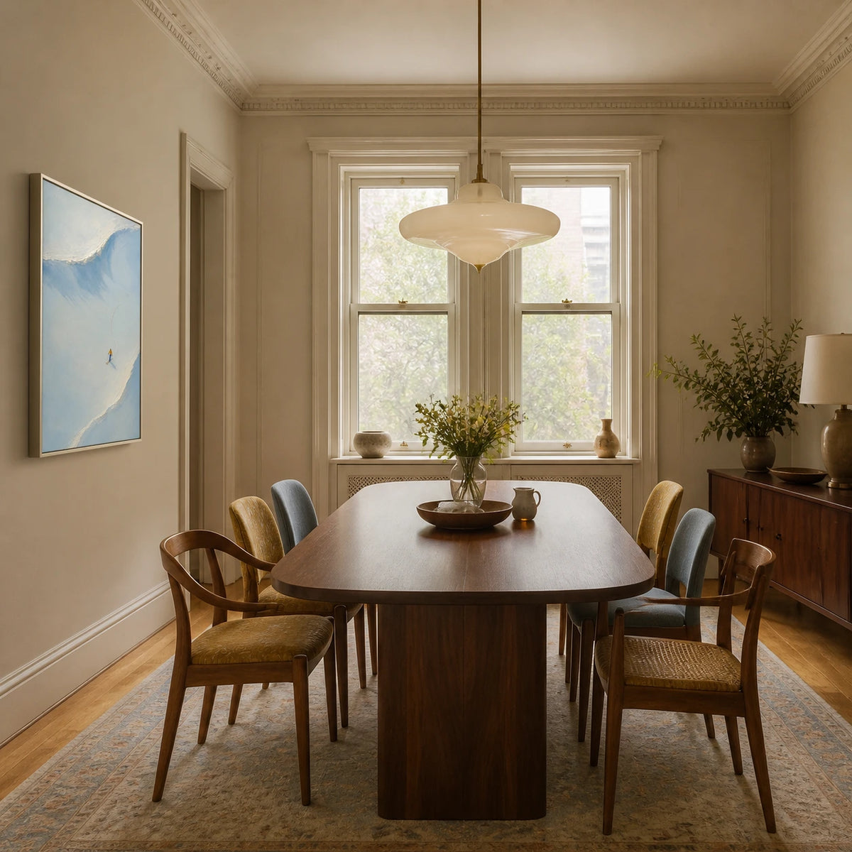powder line displayed in a dining space