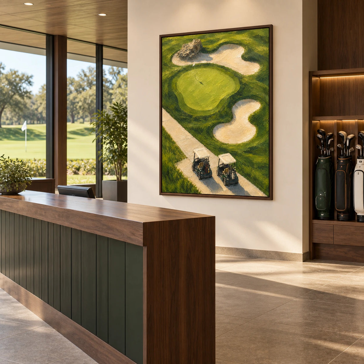 fairway afterglow displayed in a golf club reception