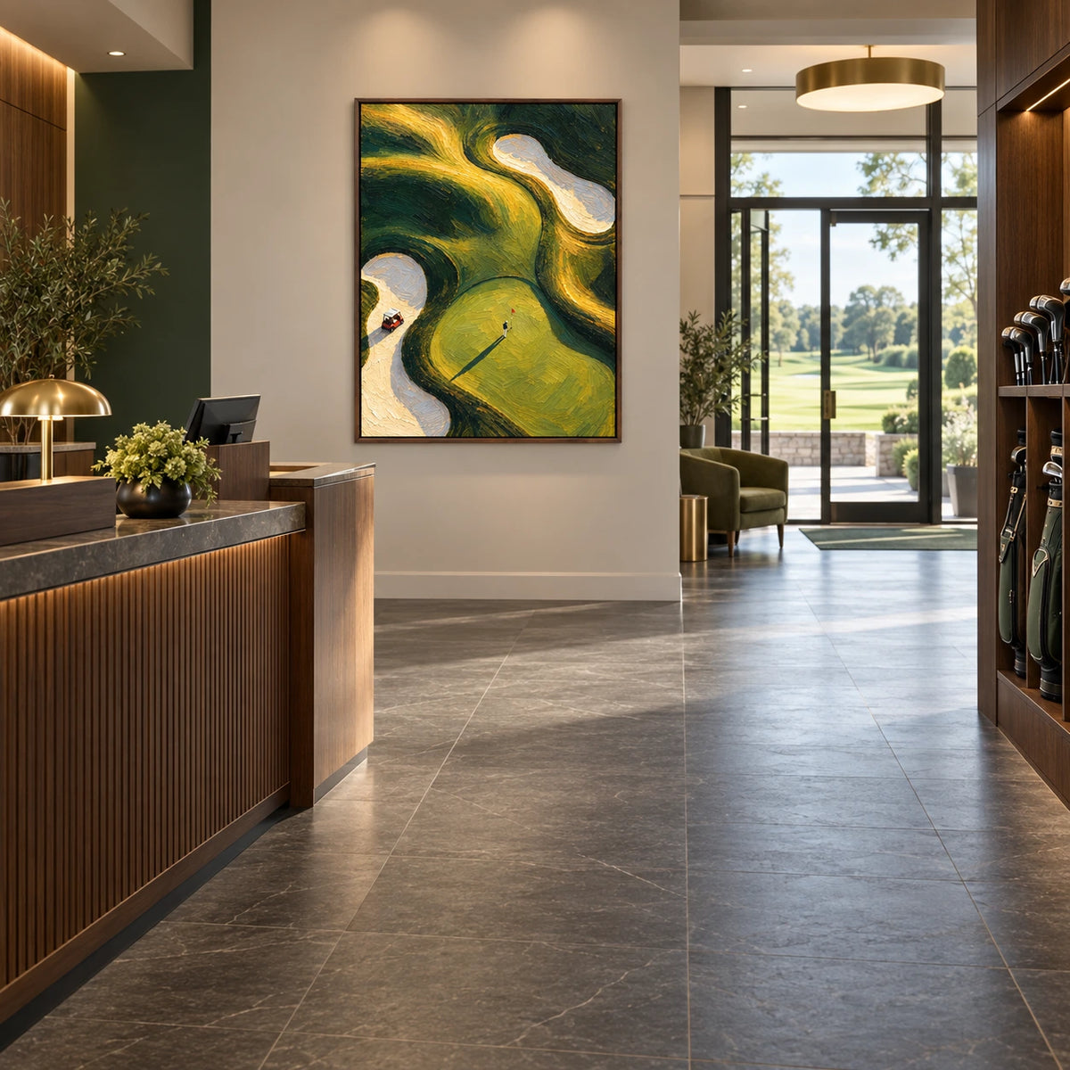 fairway drift displayed in a golf club reception