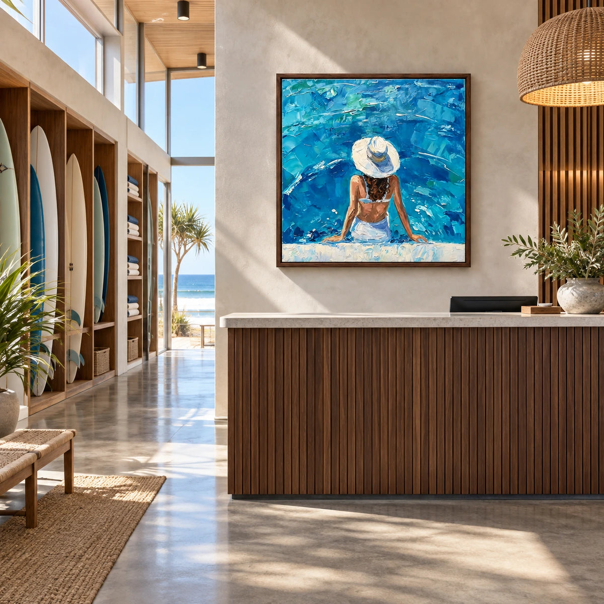 after the wave displayed in a surf club reception