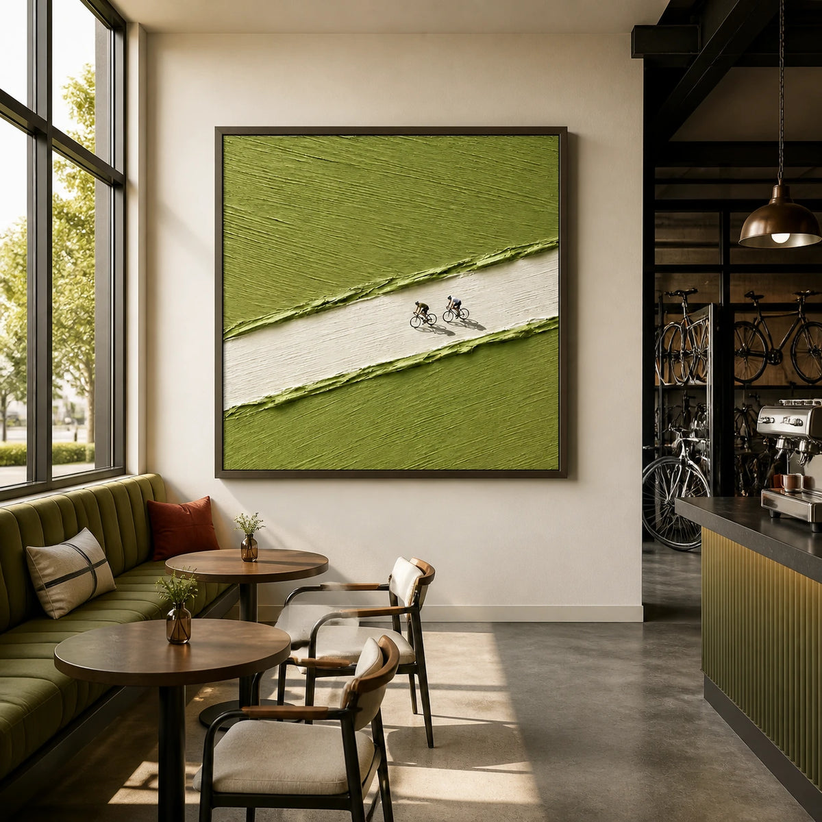 greenway riders displayed in a cycling club lounge