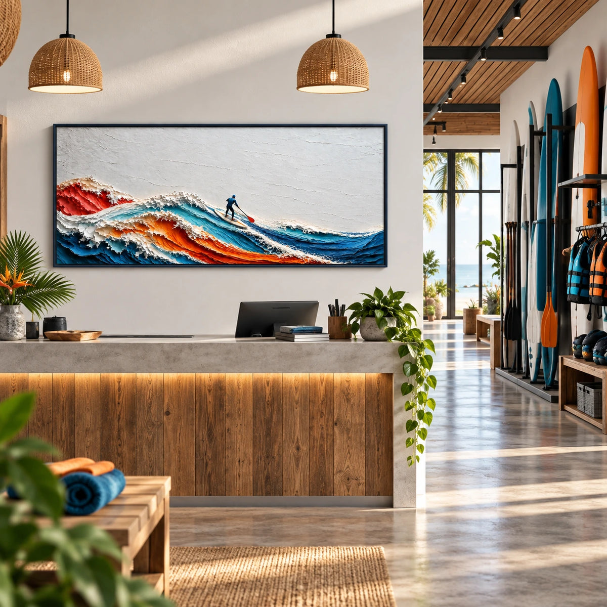 tidal freedom displayed in a surf club reception