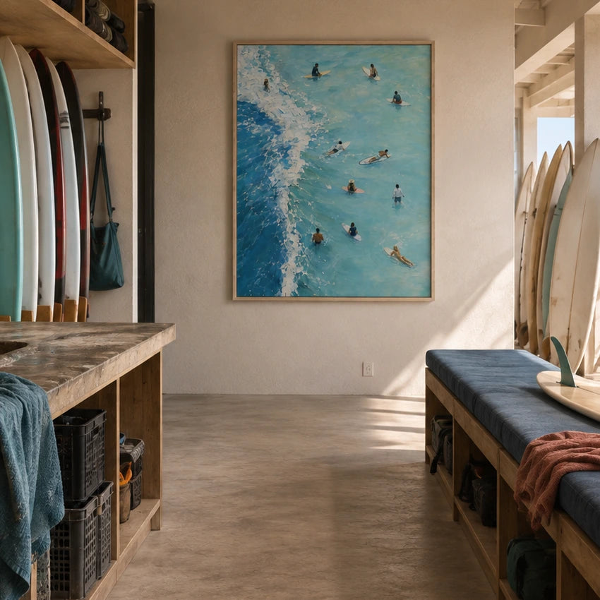 coastal surf break displayed in a surf club