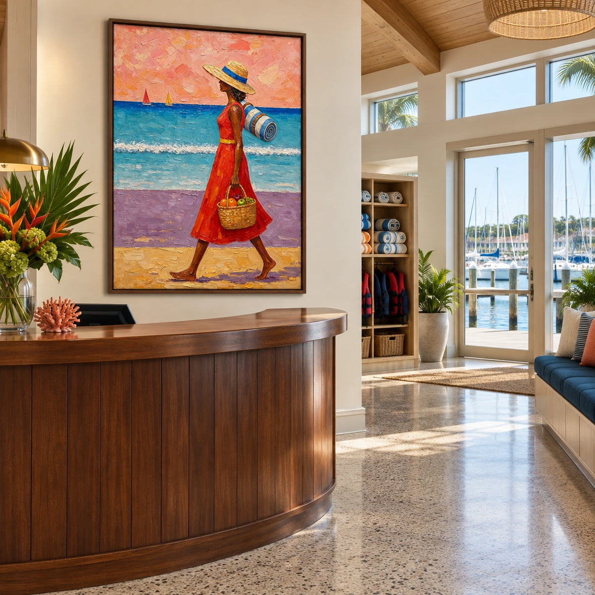 coastal stroll displayed in a yacht club reception