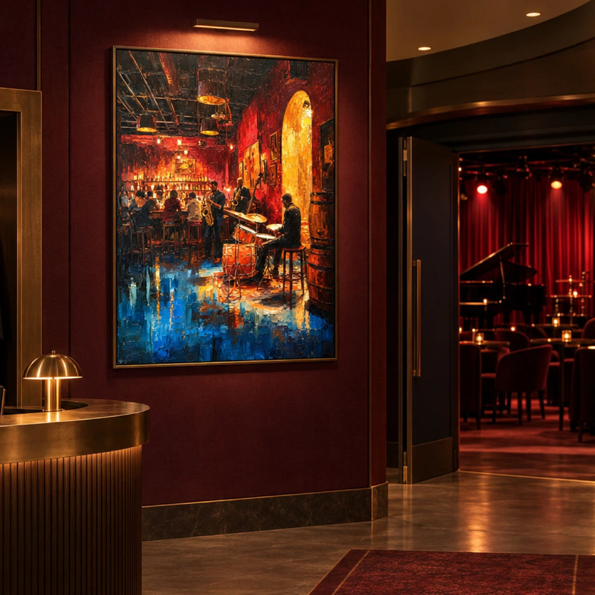 late night jazz club displayed in a jazz club reception
