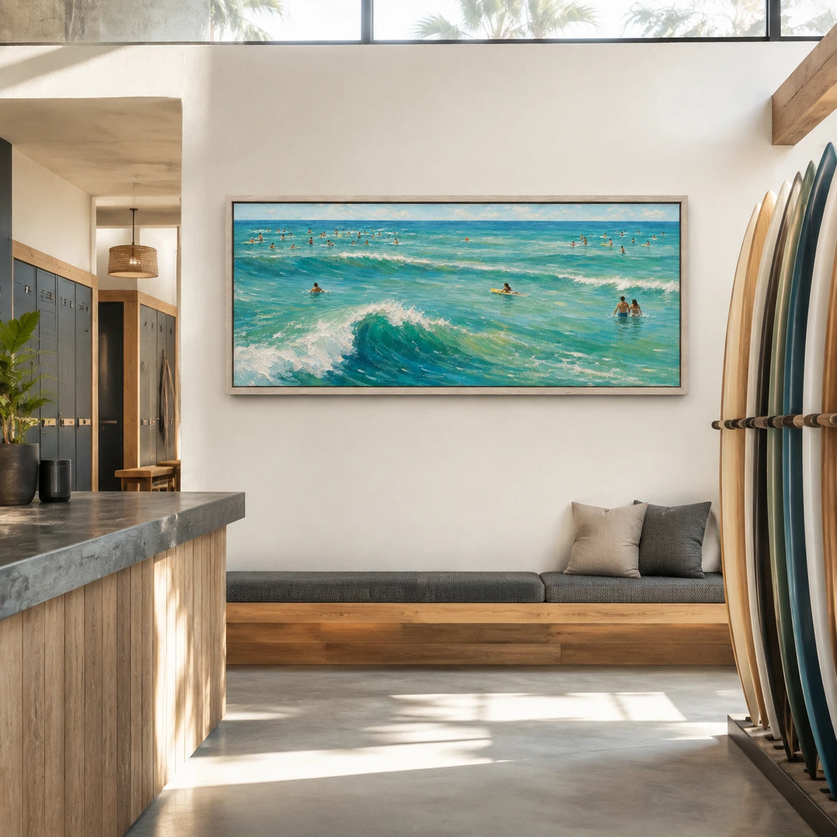 open water lineup displayed in a surf club