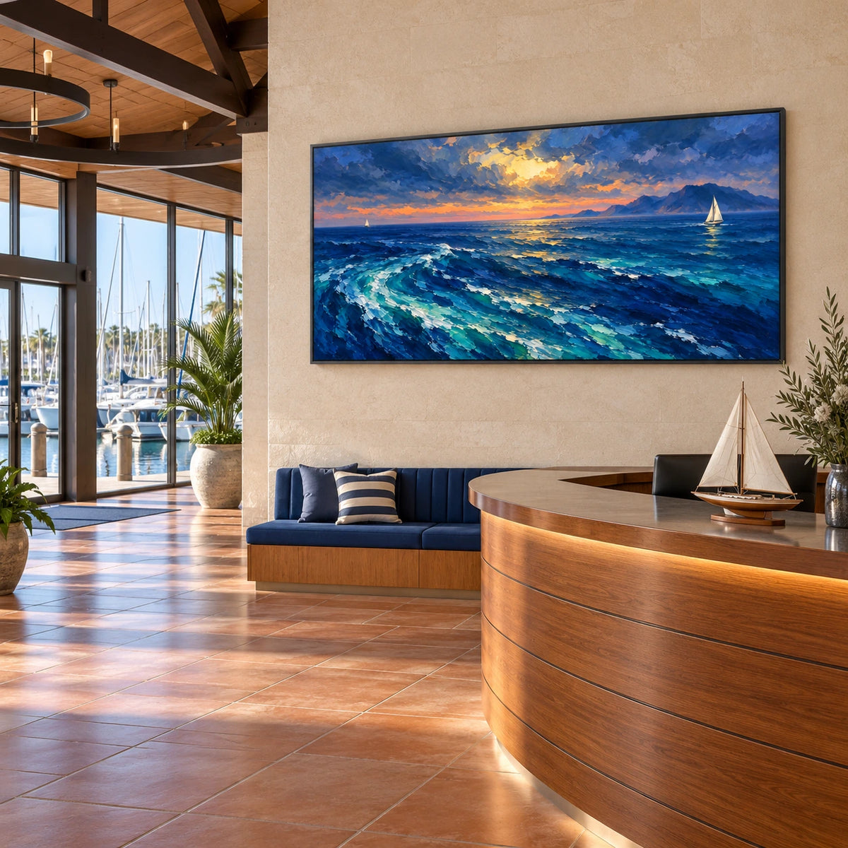 beyond the blue horizon displayed in a sailing club reception