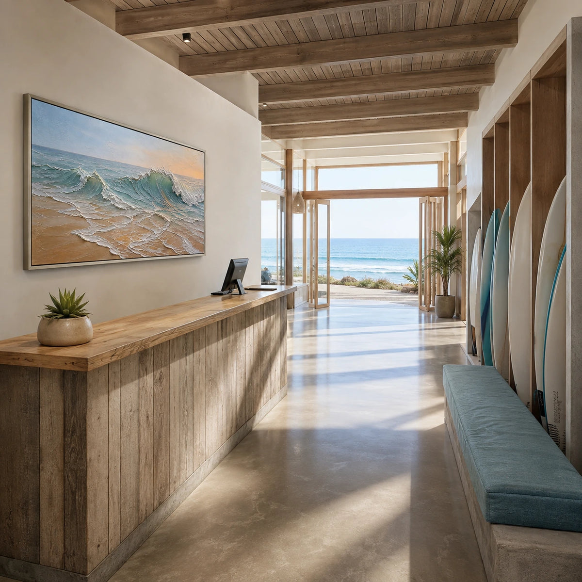 sunlit break displayed in a club lounge