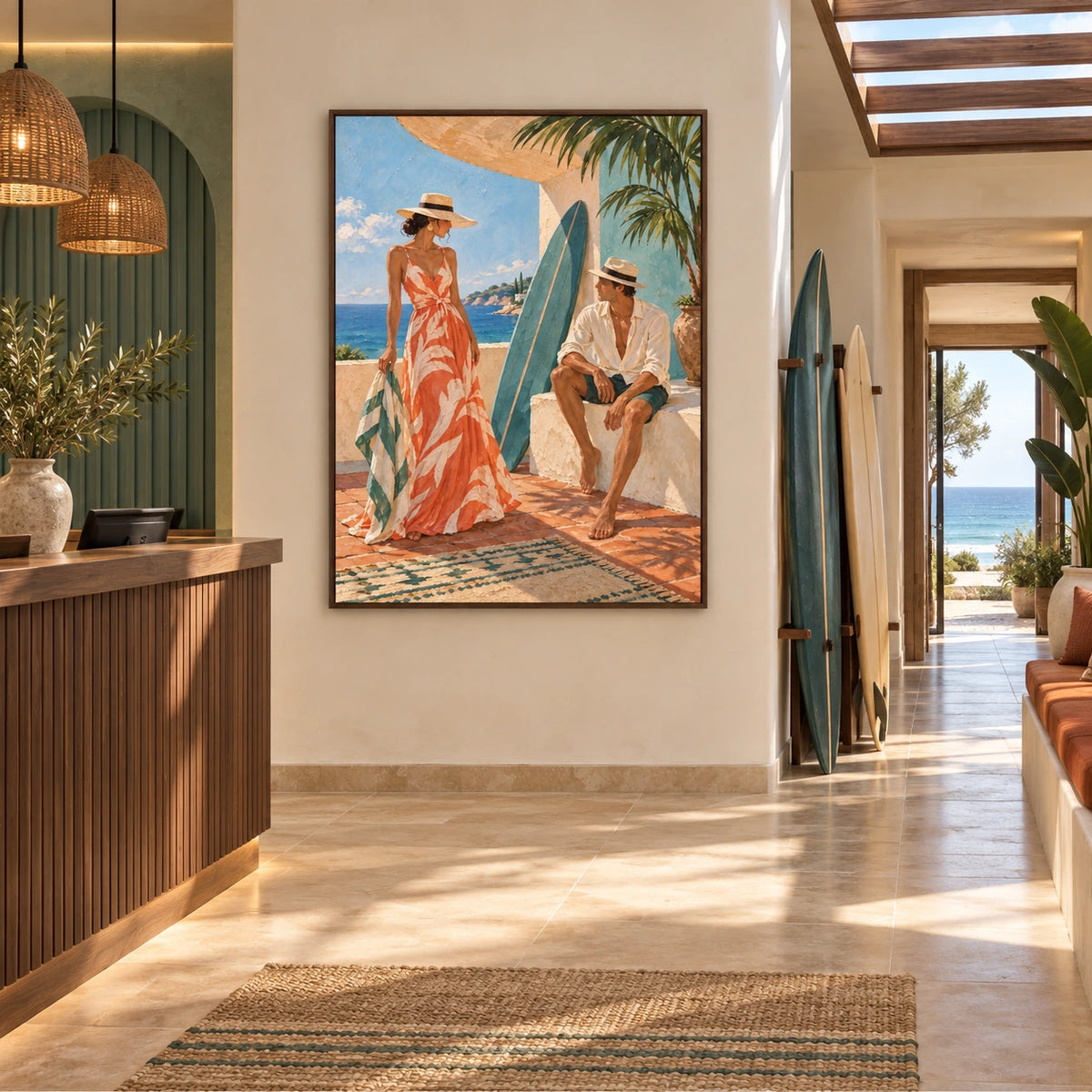 coastal afternoon displayed in a surf club reception