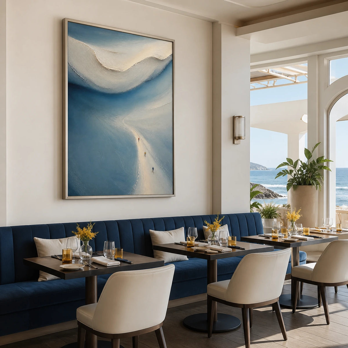 tidal passage displayed in a coastal dining