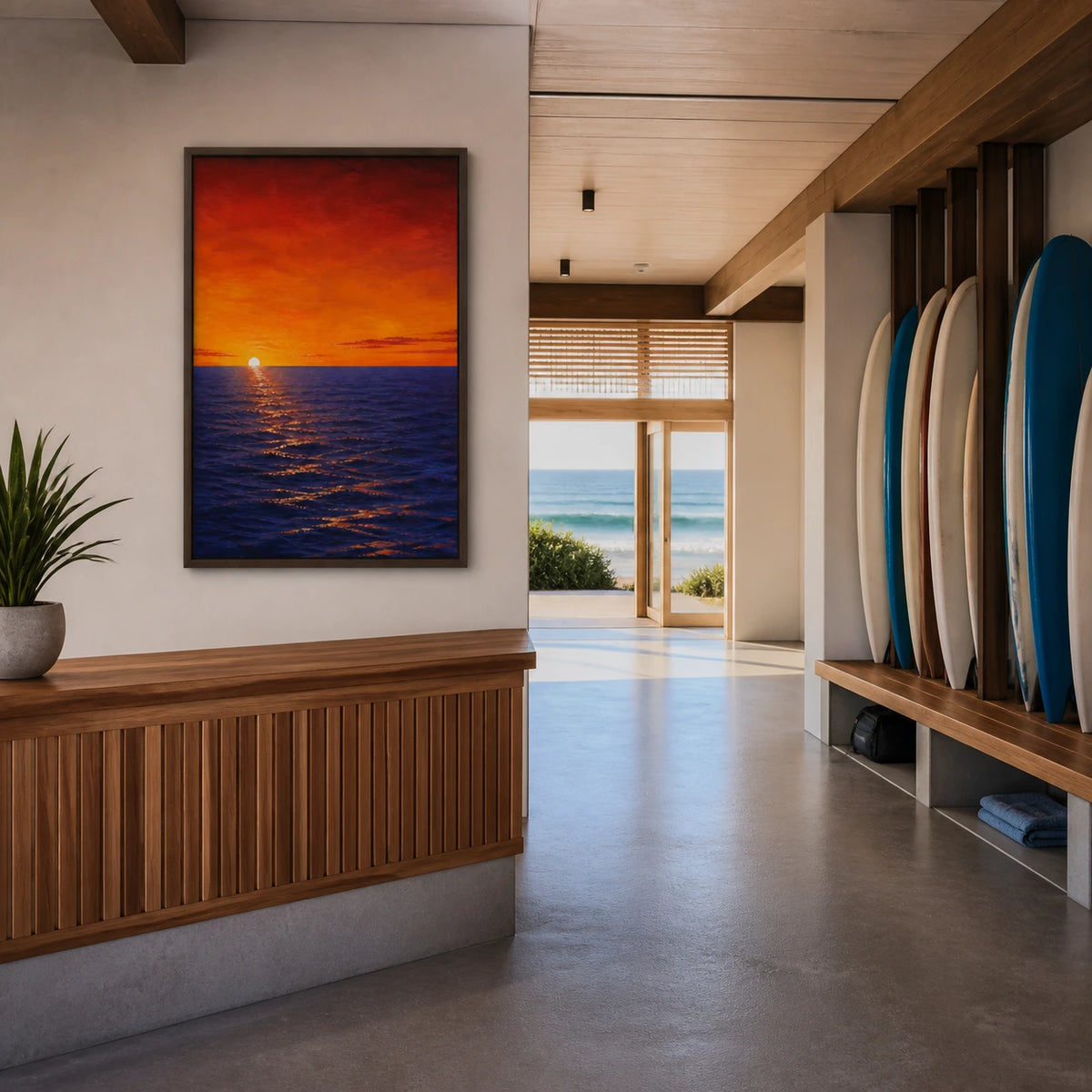 ember horizon displayed in a surf club reception